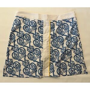 Nancy Lopez Tri Skort Womens Size 10 Golf Blue White desert dry paisleu